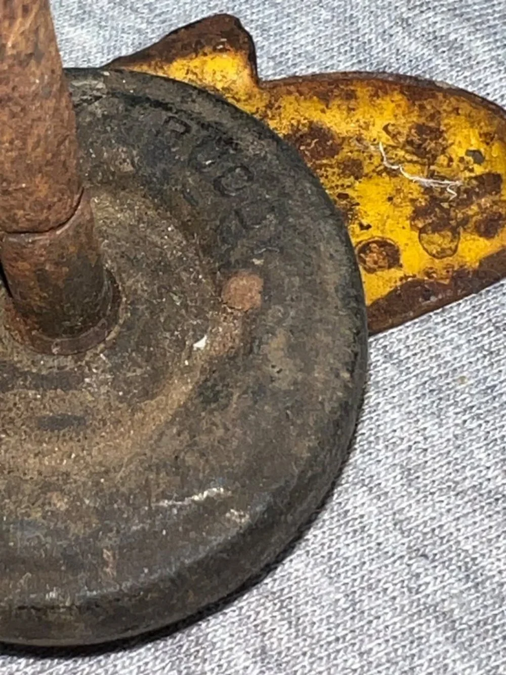 Vintage Buddy L Yellow Metal Toy‎ Dump Truck Distressed Patina 1950s Style